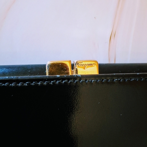 Salvatore Ferragamo Black Patent Leather Wallet β Pristine Preloved Condition - Picture 7 of 12